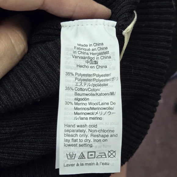 Madewell Wakeford Ruffle Sweater Tank True Black Wool-blend Women's XS EUC - Picture 9 of 10